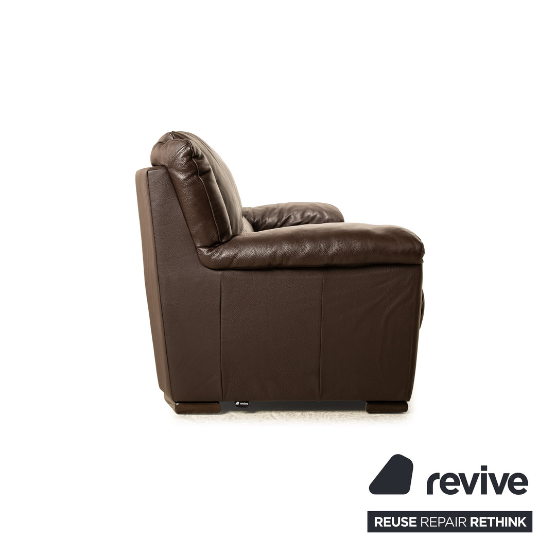 Natuzzi Editions A319 Leder Dreisitzer Braun manuelle Funktion Relaxfunktion Sofa Couch