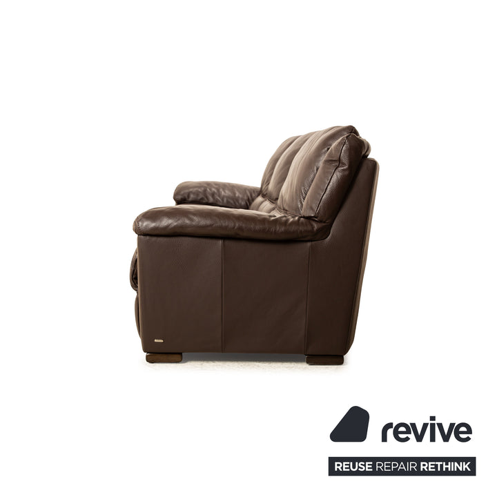 Natuzzi Editions A319 Leder Dreisitzer Braun manuelle Funktion Relaxfunktion Sofa Couch