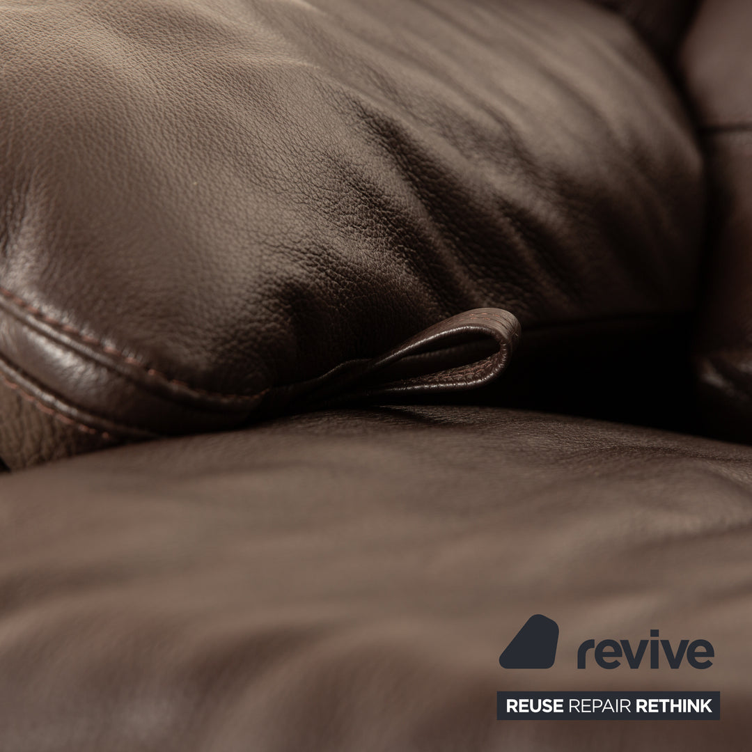 Natuzzi Editions A319 Leder Dreisitzer Braun manuelle Funktion Relaxfunktion Sofa Couch