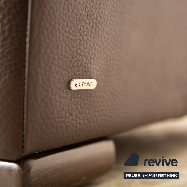 Natuzzi Editions A319 Leder Dreisitzer Braun manuelle Funktion Relaxfunktion Sofa Couch