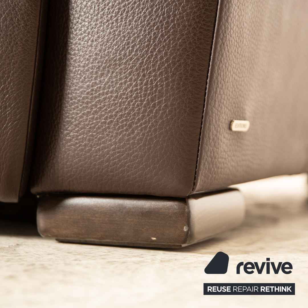 Natuzzi Editions A319 Leder Dreisitzer Braun manuelle Funktion Relaxfunktion Sofa Couch