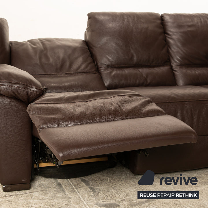 Natuzzi Editions A319 Leder Dreisitzer Braun manuelle Funktion Relaxfunktion Sofa Couch