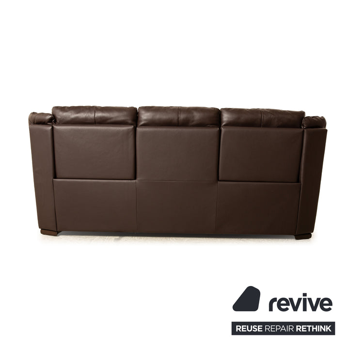 Natuzzi Editions A319 Leder Dreisitzer Braun manuelle Funktion Relaxfunktion Sofa Couch