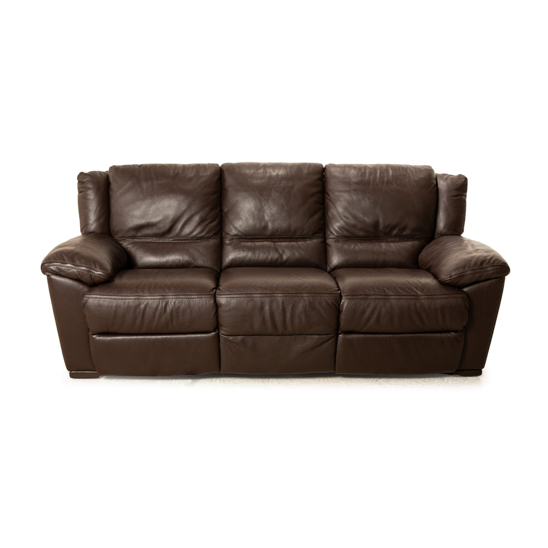 Natuzzi Editions A319 Leder Dreisitzer Braun manuelle Funktion Relaxfunktion Sofa Couch