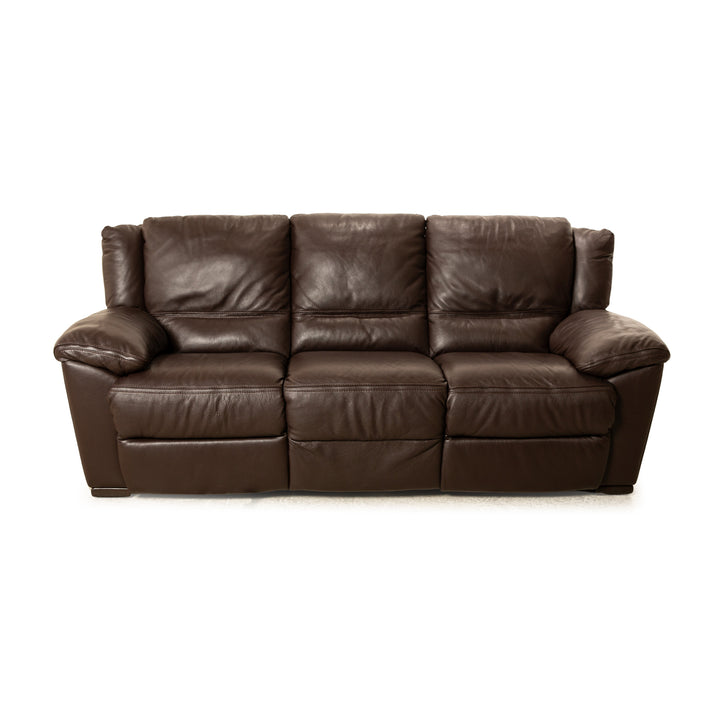 Natuzzi Editions A319 Leder Dreisitzer Braun manuelle Funktion Relaxfunktion Sofa Couch