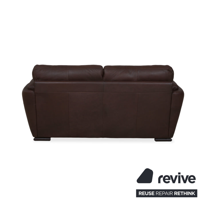 Natuzzi Editions A399 Garnitur Leder Dreisitzer Zweisitzer Dunkelbraun Sofa Couch