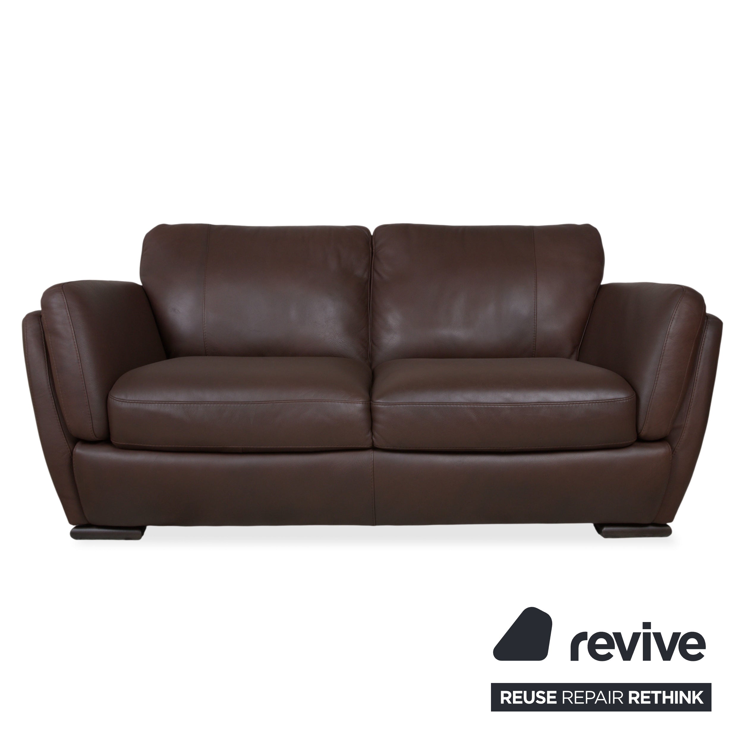 Ensemble Natuzzi Editions A399 en cuir, canapé trois places et deux places, marron foncé, canapé, divan