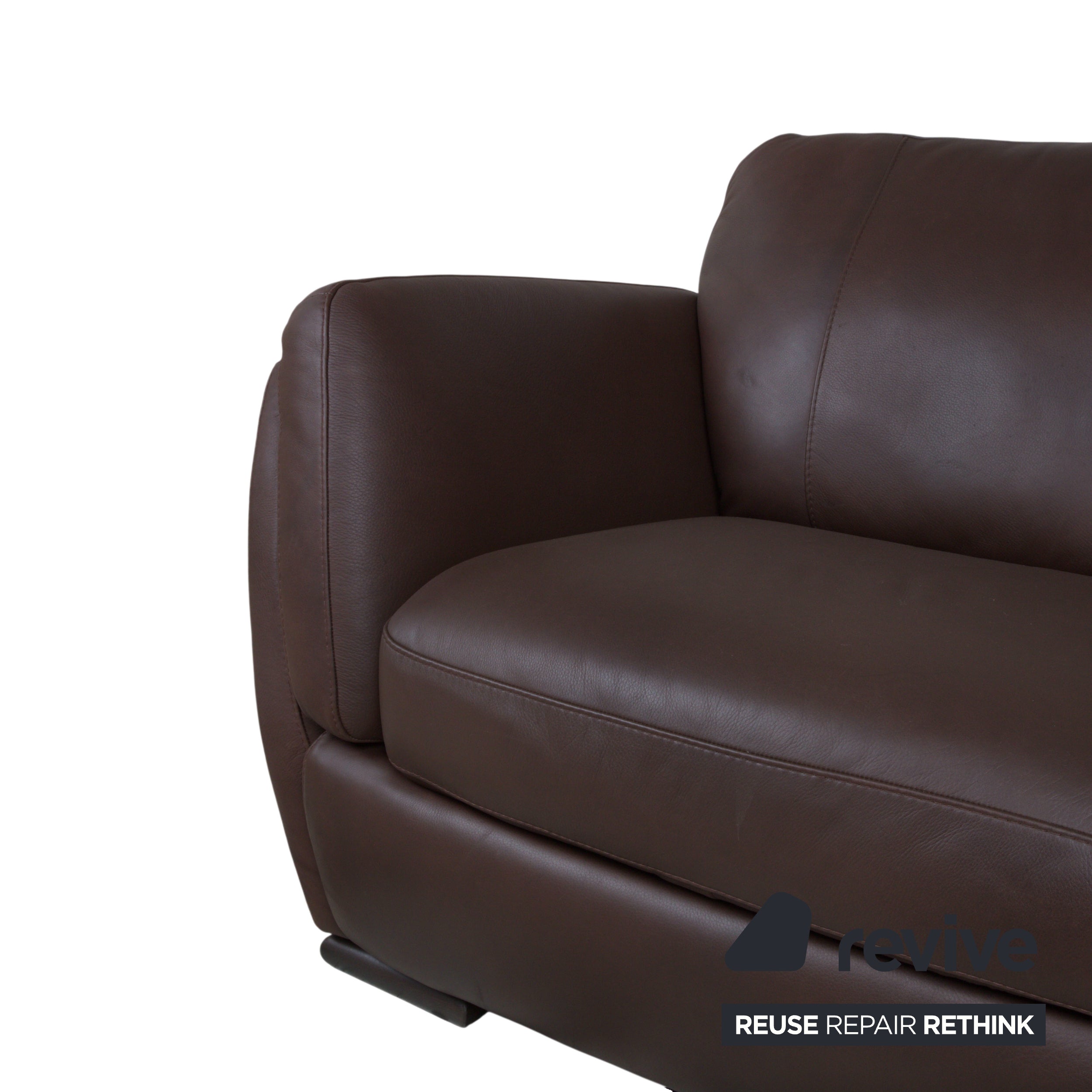 Ensemble Natuzzi Editions A399 en cuir, canapé trois places et deux places, marron foncé, canapé, divan