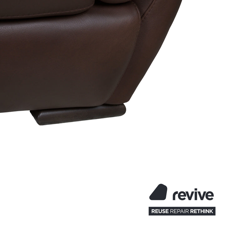 Natuzzi Editions A399 Garnitur Leder Dreisitzer Zweisitzer Dunkelbraun Sofa Couch