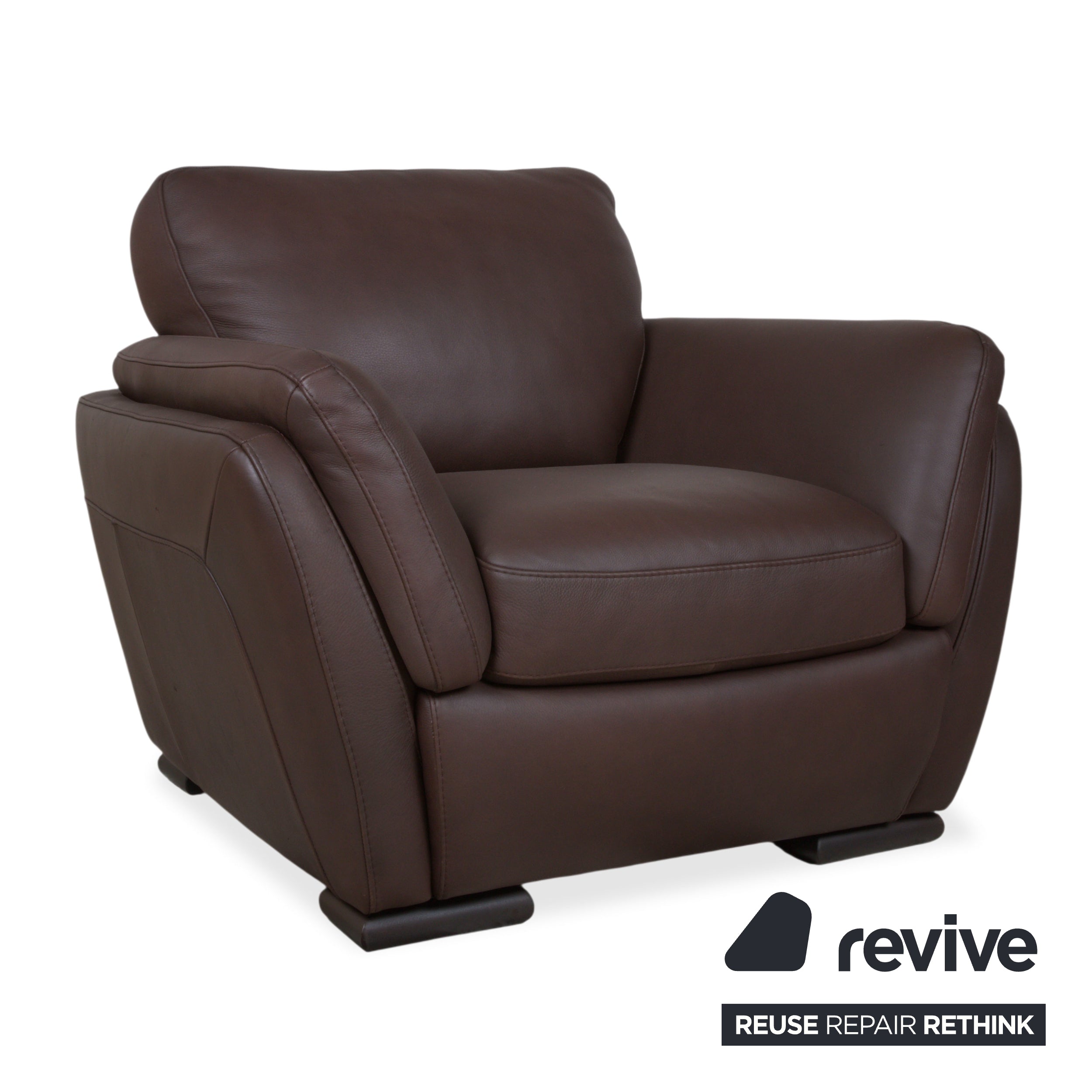 Ensemble Natuzzi Editions A399 cuir canapé trois places, canapé deux places, fauteuil marron foncé