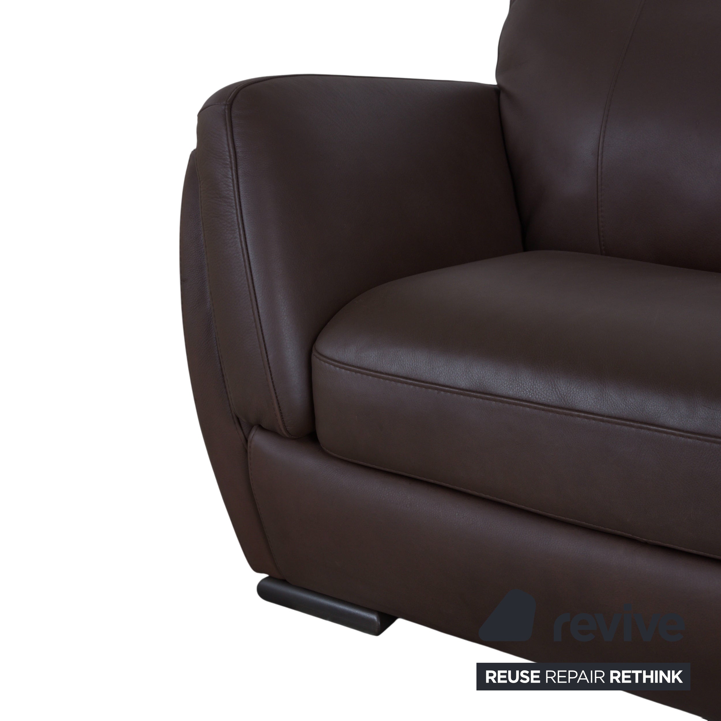 Ensemble Natuzzi Editions A399 cuir canapé trois places, canapé deux places, fauteuil marron foncé