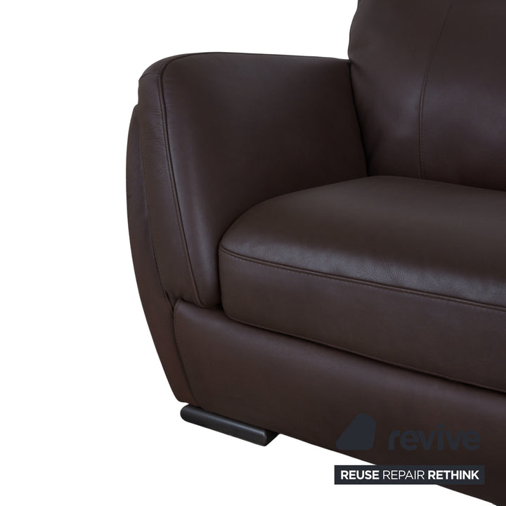Natuzzi Editions A399 Garnitur Leder Dreisitzer Zweisitzer Sessel Dunkelbraun