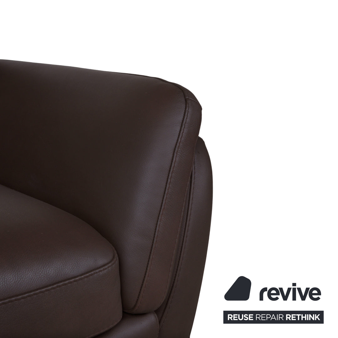Natuzzi Editions A399 Garnitur Leder Dreisitzer Zweisitzer Sessel Dunkelbraun