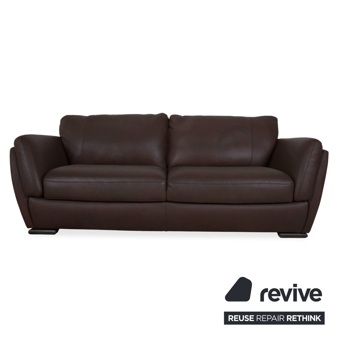 Natuzzi Editions A399 Garnitur Leder Dreisitzer Zweisitzer Sessel Dunkelbraun