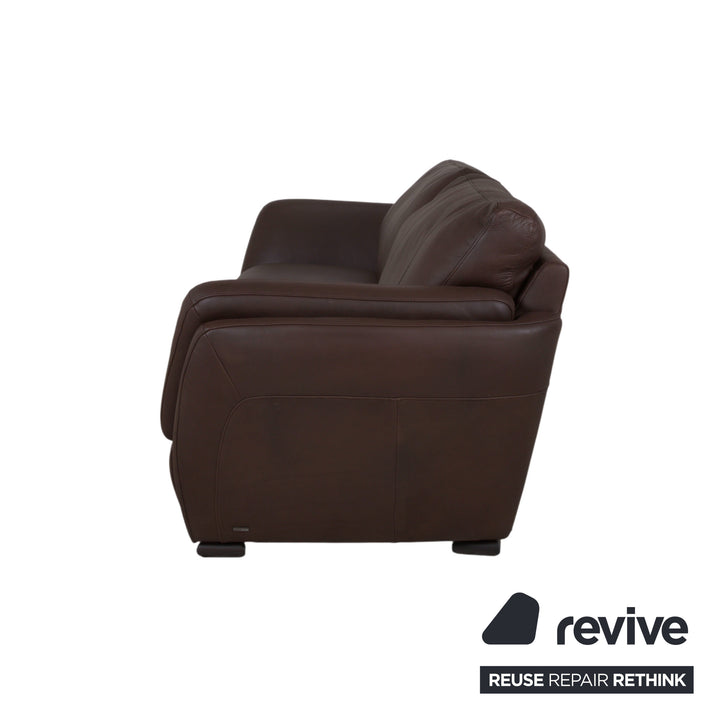 Natuzzi Editions A399 Leder Dreisitzer Dunkelbraun Sofa Couch