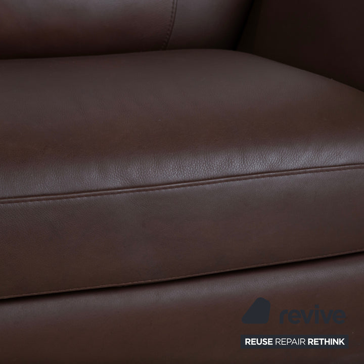 Natuzzi Editions A399 Leder Dreisitzer Dunkelbraun Sofa Couch