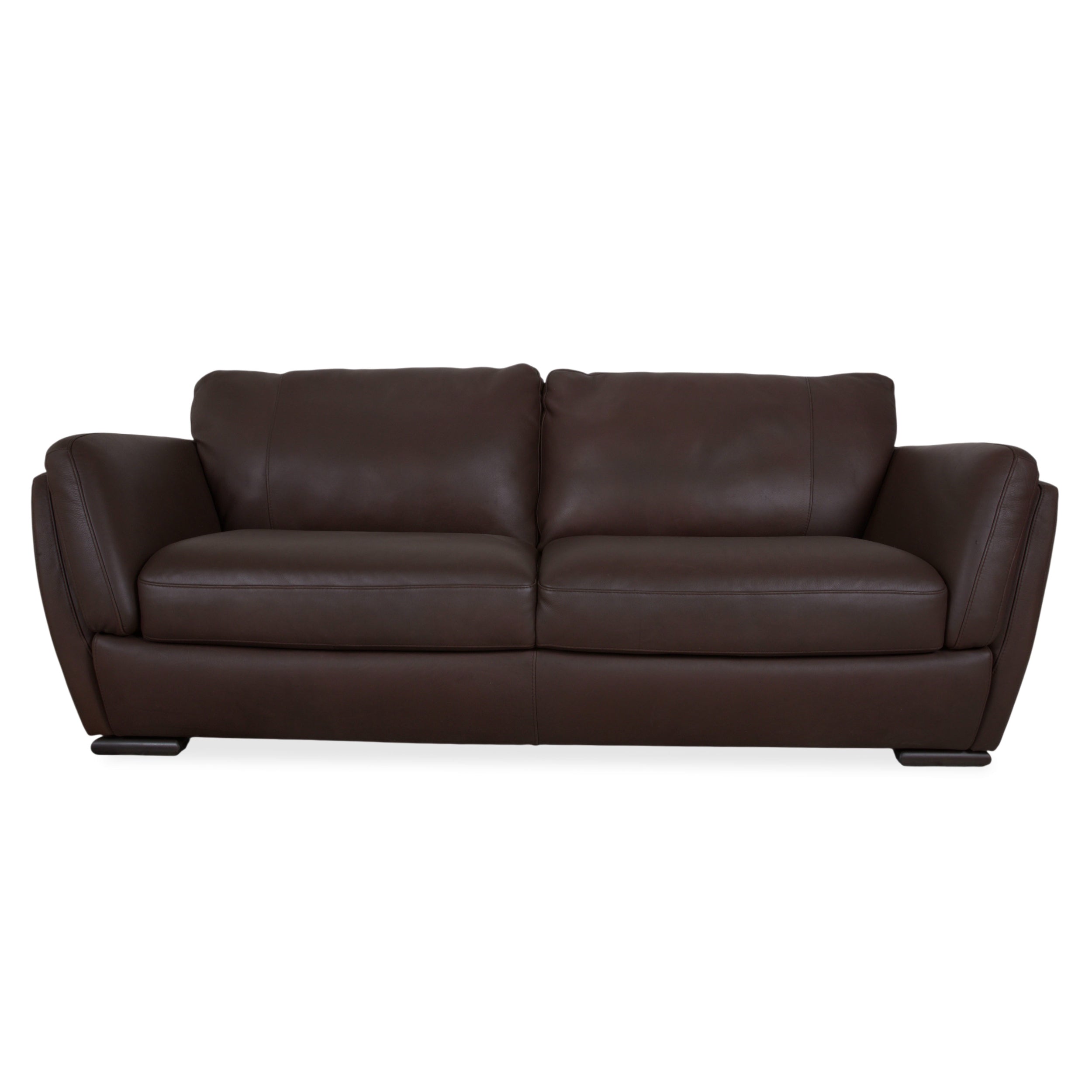 Canapé trois places Natuzzi Editions A399 en cuir marron foncé
