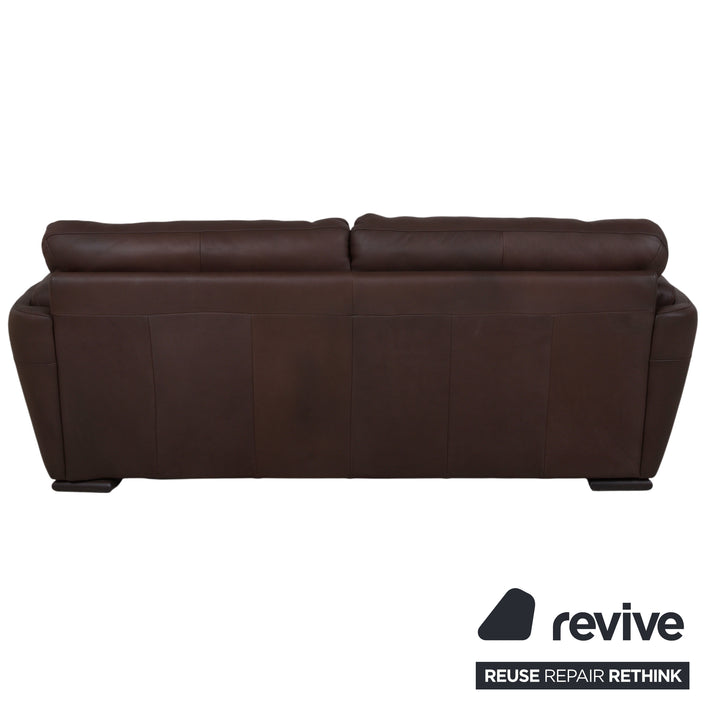 Natuzzi Editions A399 Leder Dreisitzer Dunkelbraun Sofa Couch