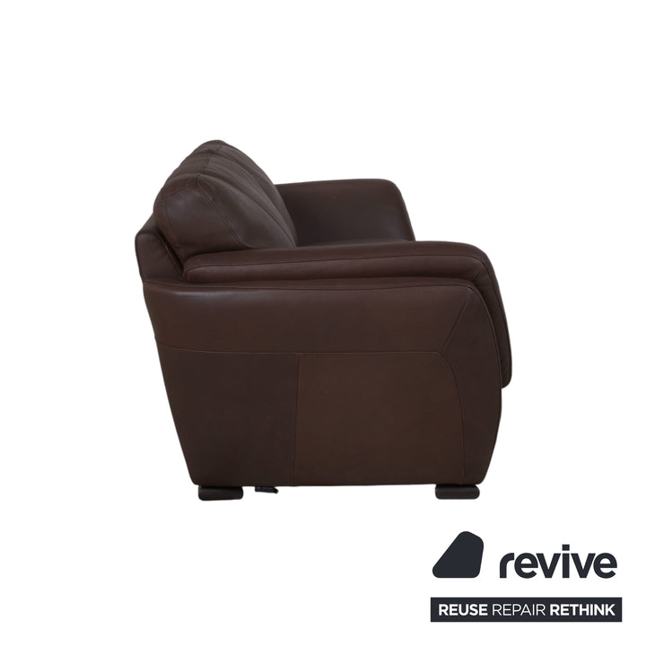 Natuzzi Editions A399 Leder Dreisitzer Dunkelbraun Sofa Couch