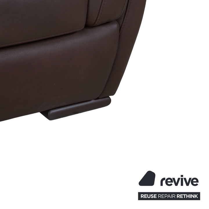 Natuzzi Editions A399 Leder Dreisitzer Dunkelbraun Sofa Couch