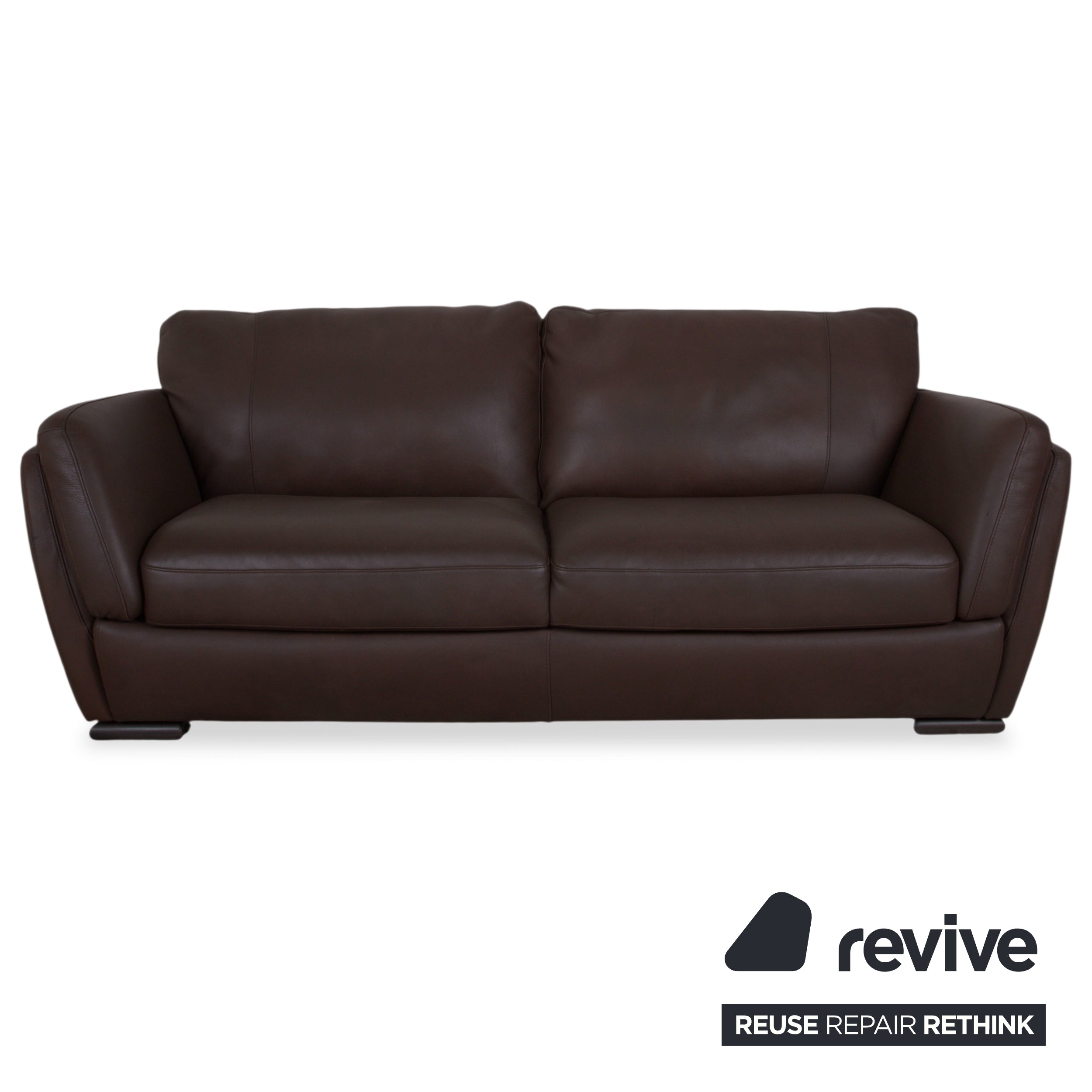 Canapé trois places Natuzzi Editions A399 en cuir marron foncé