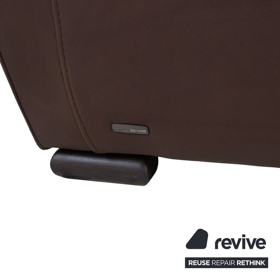 Natuzzi Editions A399 Leder Dreisitzer Dunkelbraun Sofa Couch