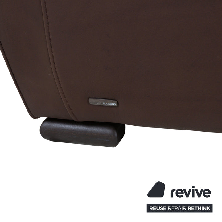 Natuzzi Editions A399 Leder Dreisitzer Dunkelbraun Sofa Couch