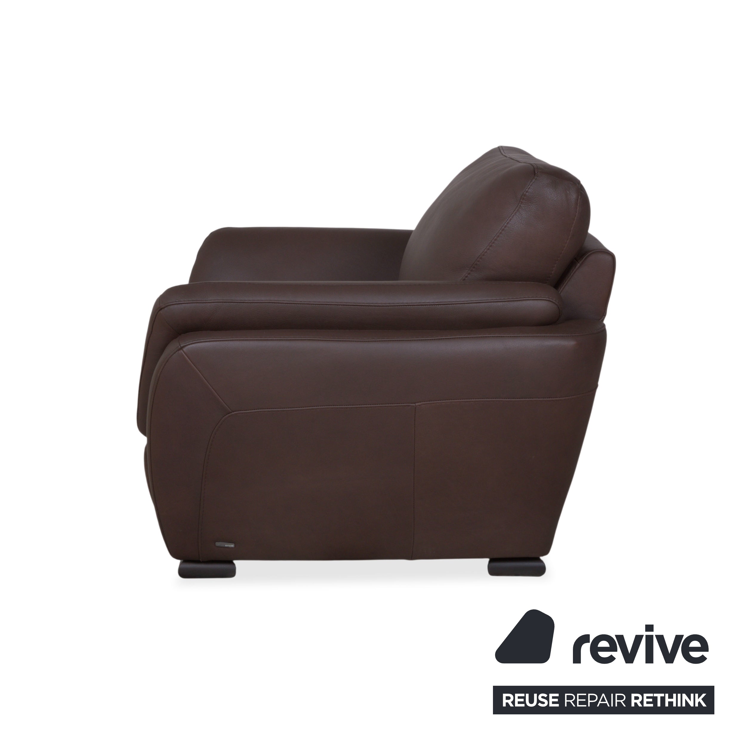 Fauteuil en cuir Natuzzi Editions A399 marron foncé