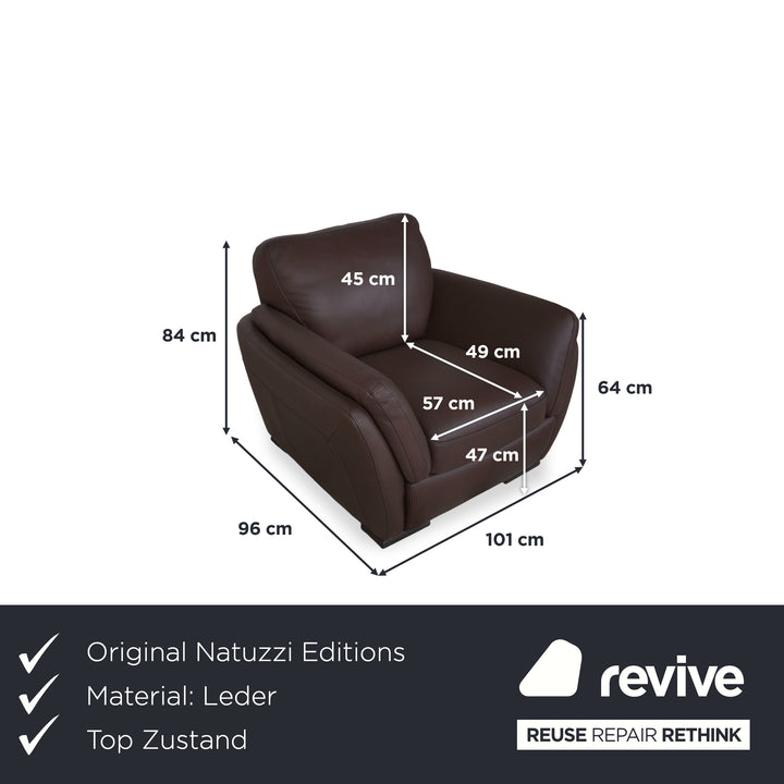 Natuzzi Editions A399 Leder Sessel Dunkelbraun