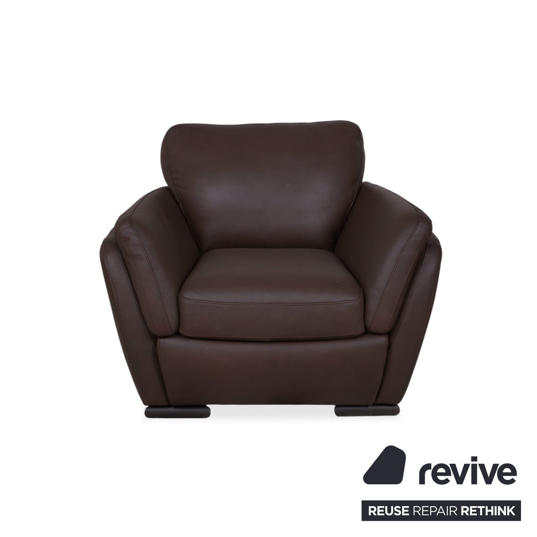 Natuzzi Editions A399 Leder Sessel Dunkelbraun