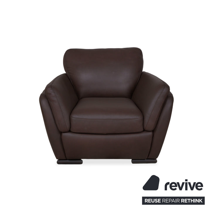Natuzzi Editions A399 Leder Sessel Dunkelbraun