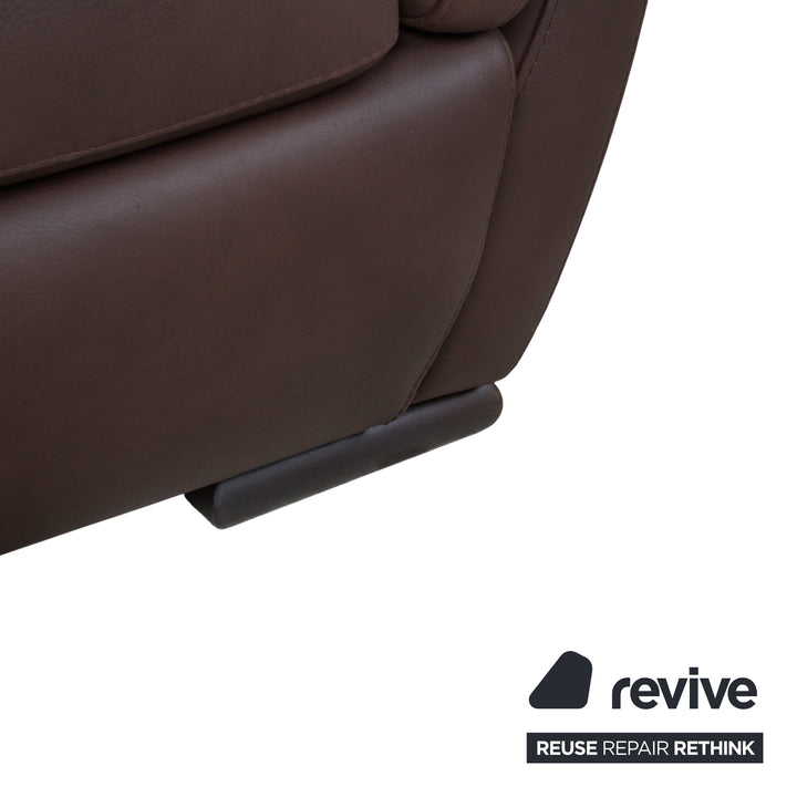 Natuzzi Editions A399 Leren Fauteuil Donkerbruin