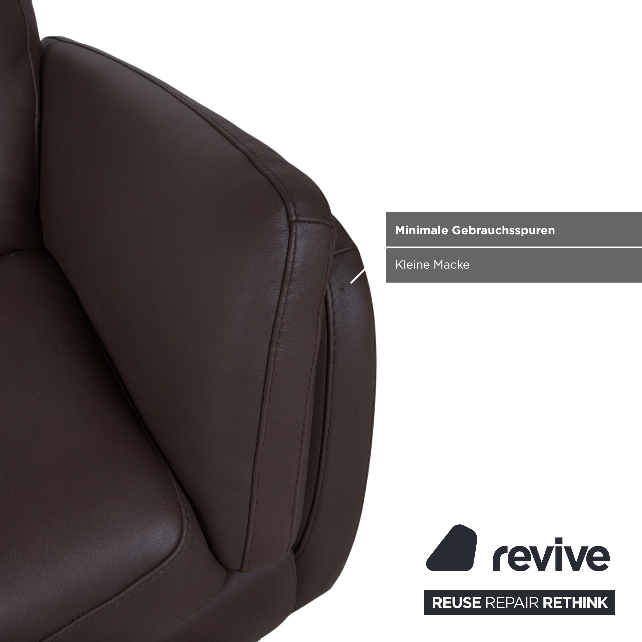 Fauteuil en cuir Natuzzi Editions A399 marron foncé