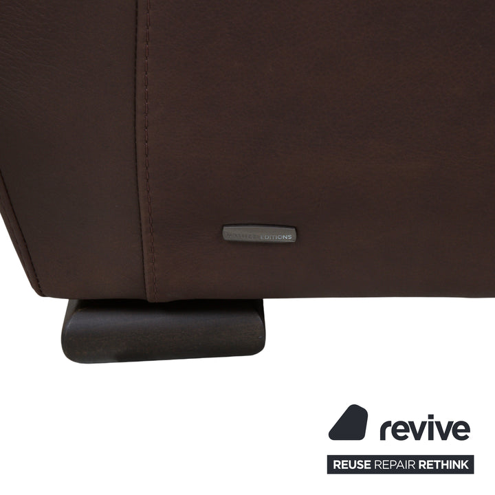 Natuzzi Editions A399 Leder Zweisitzer Dunkelbraun Sofa Couch