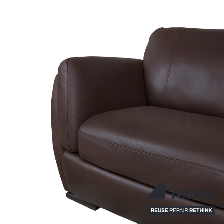 Natuzzi Editions A399 Leder Zweisitzer Dunkelbraun Sofa Couch