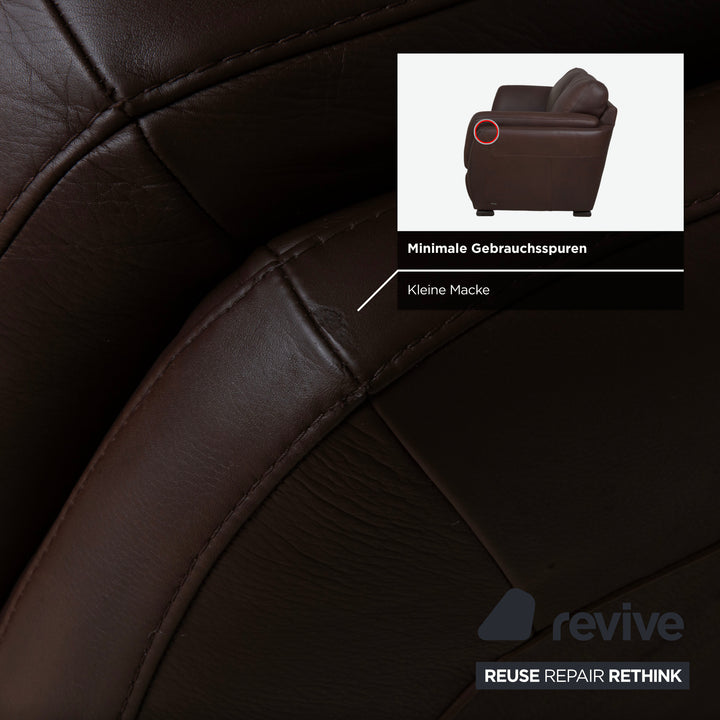 Natuzzi Editions A399 Leder Zweisitzer Dunkelbraun Sofa Couch