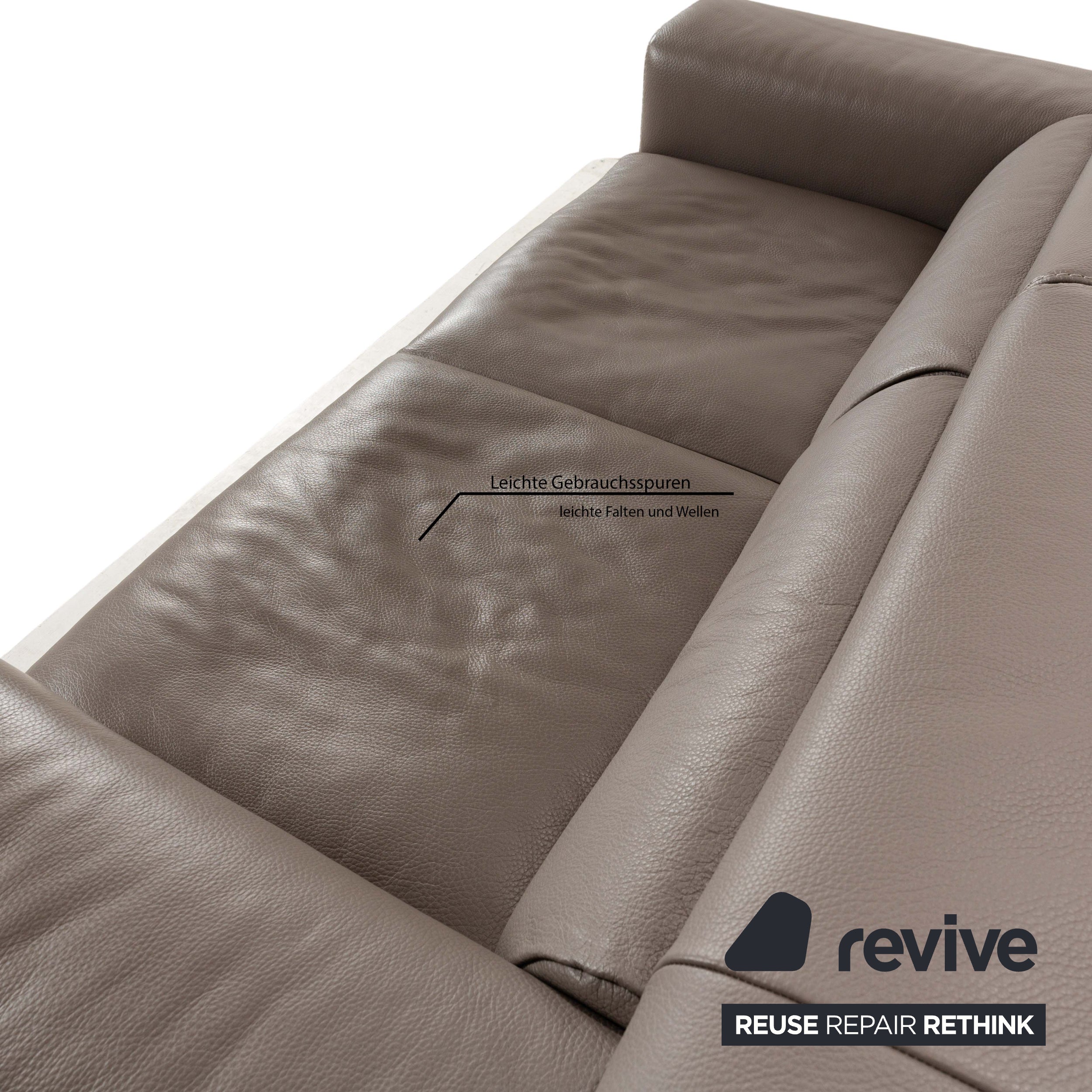 Natuzzi Etoile Leder Zweisitzer Grau manuelle Funktion	Sofa Couch