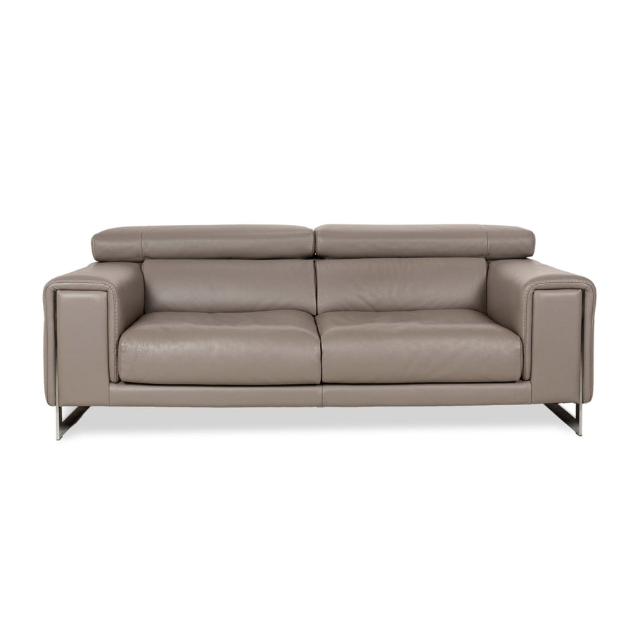 Natuzzi Etoile Leder Zweisitzer Grau manuelle Funktion	Sofa Couch