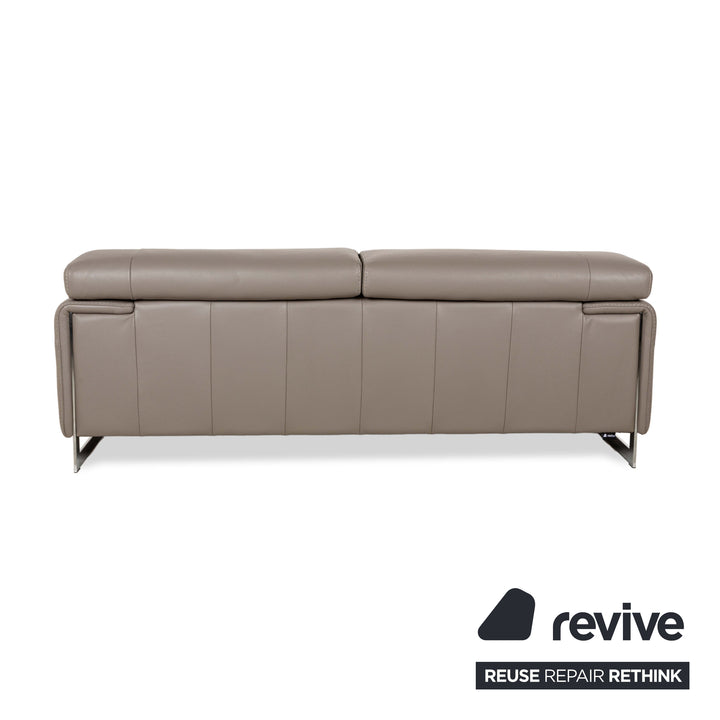 Natuzzi Etoile Leder Zweisitzer Grau manuelle Funktion	Sofa Couch