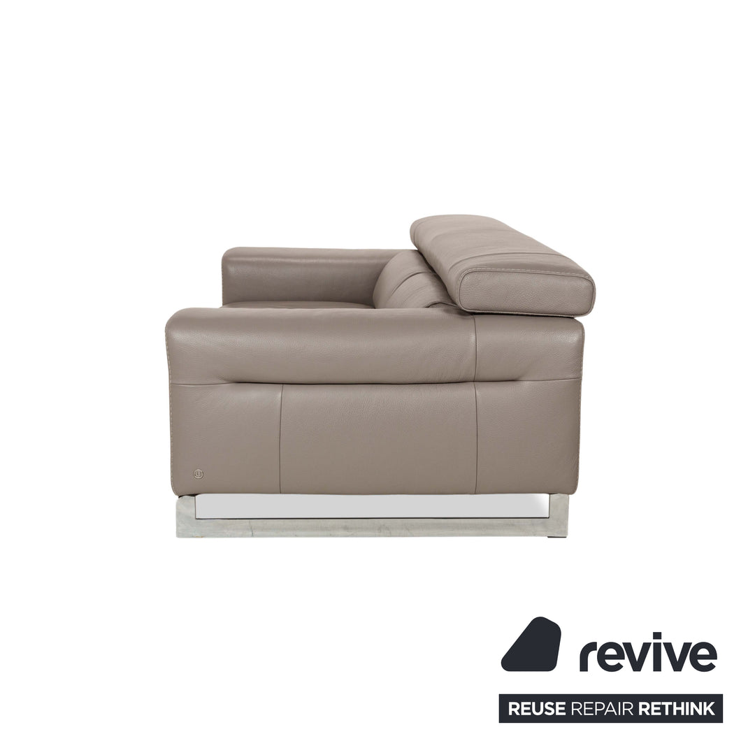 Natuzzi Etoile Leder Zweisitzer Grau manuelle Funktion	Sofa Couch