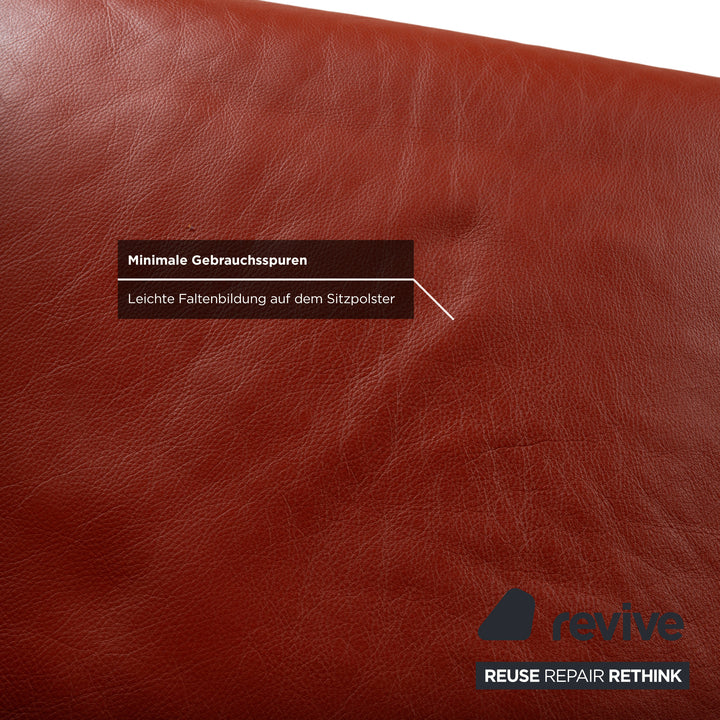 Natuzzi Garnitur Zweisitzer Sessel Leder Rot Sofa Couch