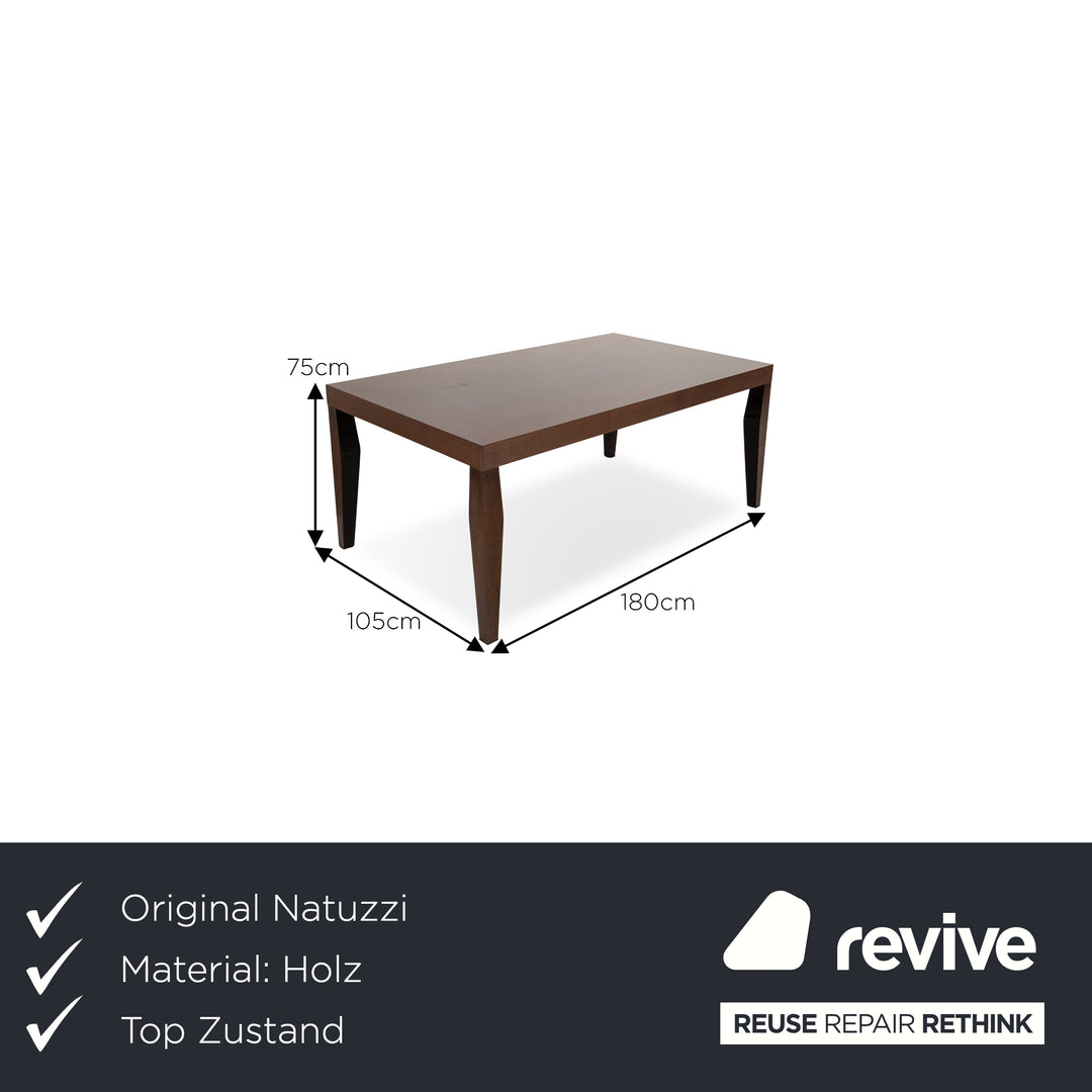 Natuzzi Wooden Dining Table Brown 180 x 105 x 75 cm