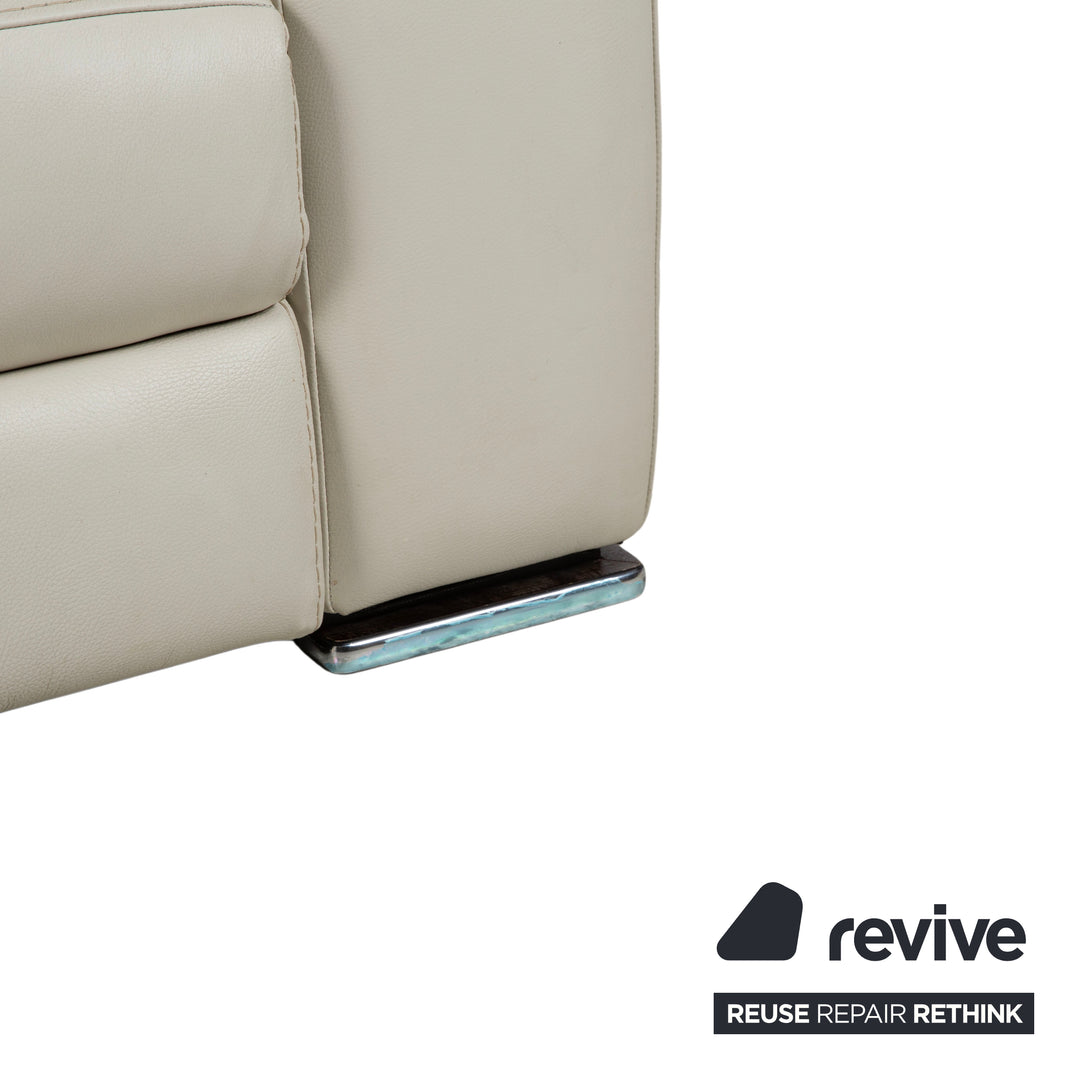 Natuzzi Leder Dreisitzer Creme Beige Sofa Couch elektrische Funktion