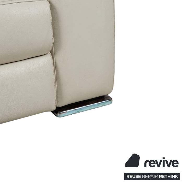 Natuzzi Leder Dreisitzer Creme Beige Sofa Couch elektrische Funktion