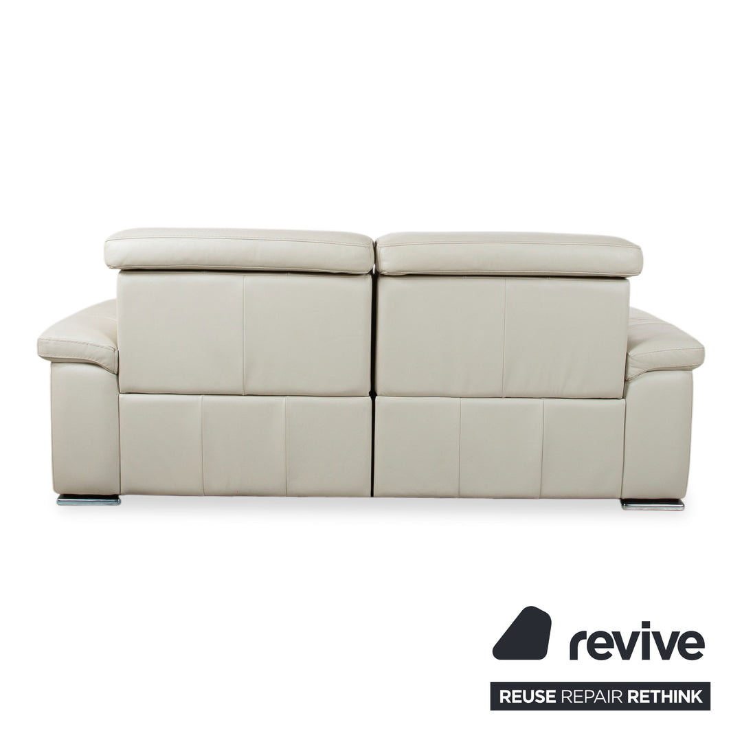 Natuzzi Leder Dreisitzer Creme Beige Sofa Couch elektrische Funktion