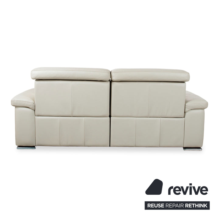 Natuzzi lädersoffa tresits cremebeige soffa med elektrisk funktion