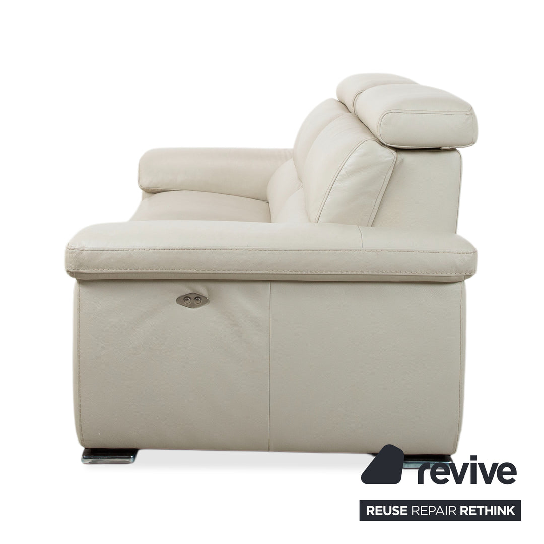 Natuzzi lädersoffa tresits cremebeige soffa med elektrisk funktion