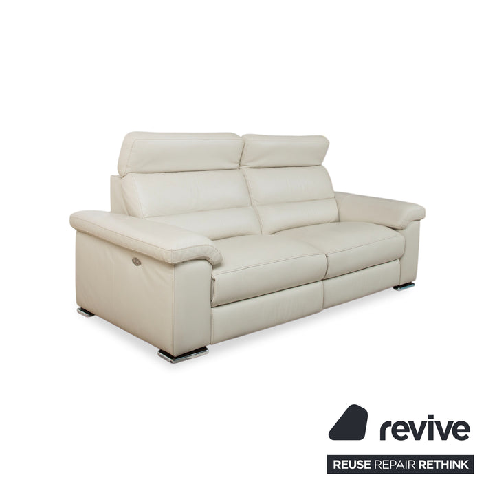 Natuzzi lädersoffa tresits cremebeige soffa med elektrisk funktion