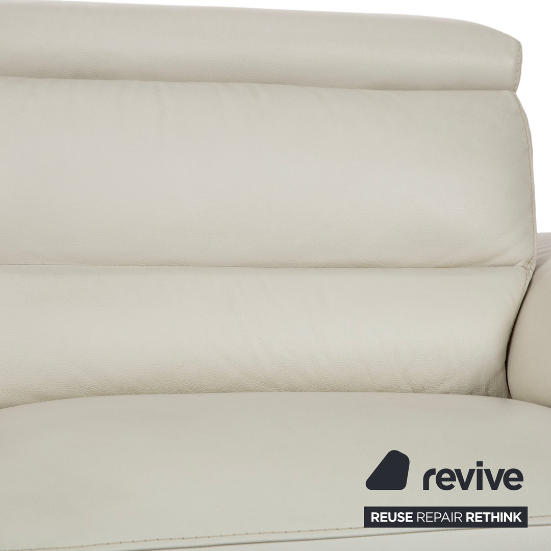 Natuzzi Leder Dreisitzer Creme Beige Sofa Couch elektrische Funktion