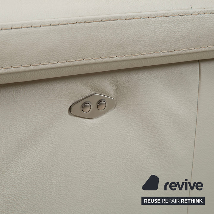 Natuzzi lädersoffa tresits cremebeige soffa med elektrisk funktion